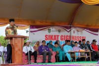 Bupati Inhil Buka Kegiatan Gosok Gigi Masal