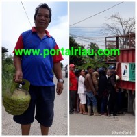 Masyarakat  Mandau  Antrian  Beli Elpi8 3 kilo 19000