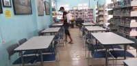 Cega virus Corona, Disperpus Lakukan Penyemprotan Disin fectan