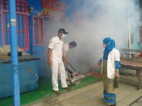 Antisipasi DBD, Puskesmas Panipahan Lakukan Fogging