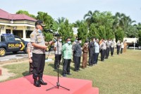 Pemkab Sergai dan Polres sergai Lakukan Pengemprotan Disinfektan.