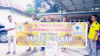 Desa Tengganau Dapat Bantuan Alat Penyemprotan Disinfektan Dari Fraksi Partai Golkar DPRD Bengkalis 