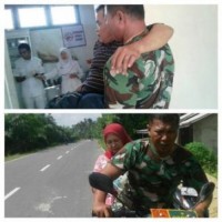 Berhati Mulia, Babinsa Teluk Jira Bantu Korban Laka Lantas Di Pangkalan Tujuh Inhil