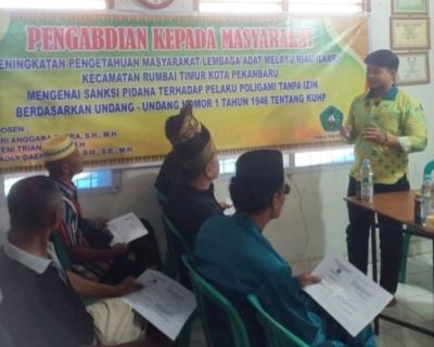 Dosen Fakultas Hukum Universitas Lancang Kuning sosialisasi Hukum Kepada Masyarakat