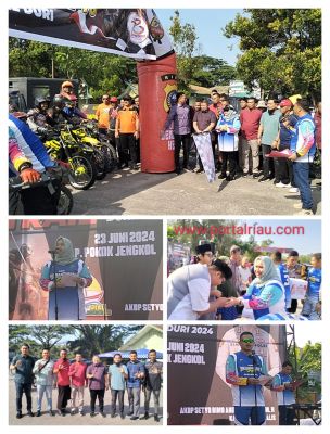 Meriahkan Hari Bhayangkara Bupati Kasmari Lepas 300 Trail Adventure ,Bersama Kapolres Bengkalis