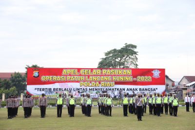 Operasi Patuh 2022 Digelar Mulai Hari Ini, Kapolda Riau Pimpin Apel Gabungan