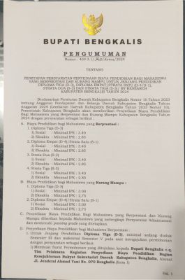 Pemkab Bengkalis Umumkan Penyediaan Biaya Pendidikan dan Beasiswa Khusus Tahfidz, Berikut Persyarata