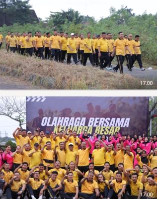POLRES ROHIL GELAR OLAHRAGA BERSAMA, PERERAT SOLIDITAS  JAGA STAMINA PERSONEL
