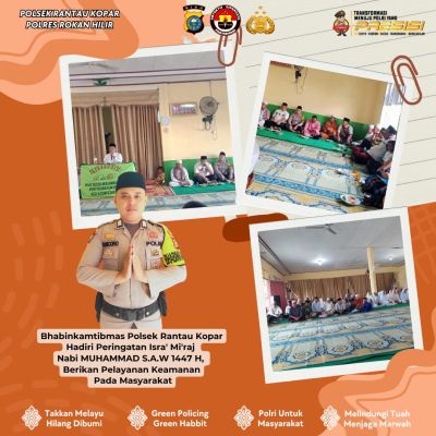 Polsek Rantau Kopar Hadiri Peringatan Isra' Mi’raj Nabi Muhammad SAW 1447 H