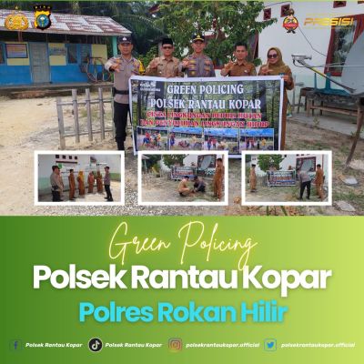 Polsek Rantau Kopar Sosialisasikan Program Green Policing dan Lakukan Penanaman Pohon