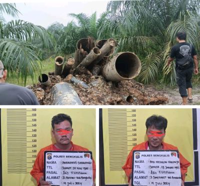 Satreskrim Bengkalis Seret Pelaku Pencurian Pipa Besi PT.PHR Ke Penjara