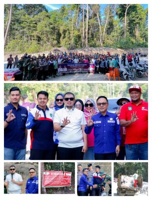 Sekda dan Camat Mandau Turun Gotong Royong di Jalan Lingkar Barat Duri